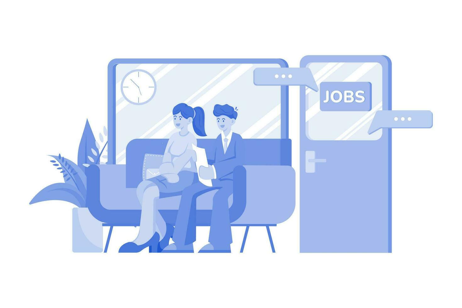 Job Interview Queue Illustration concept on white background vector
