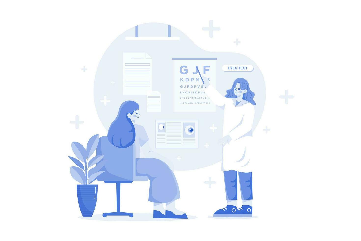 Eye test Illustration concept on white background vector