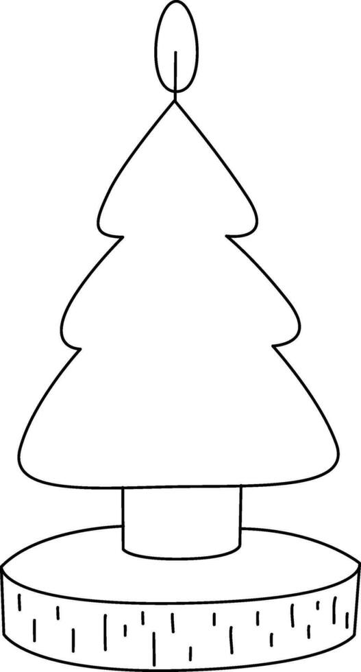Candlestick with doodle line. The candles illuminate Christmas Day. cute hand-drawn lines, simple. candle decorated with bows and holly to enhance the Christmas spirit vector