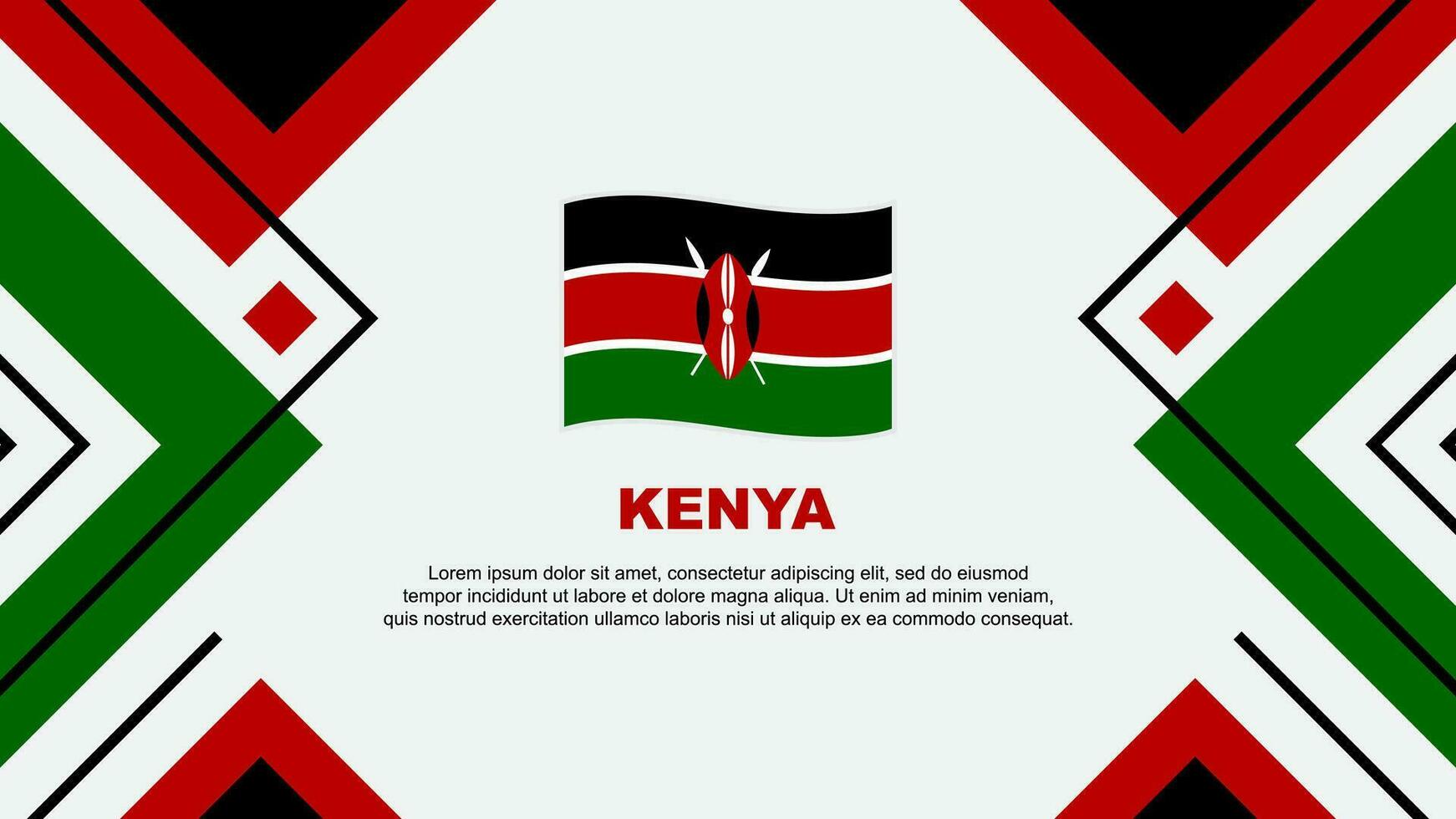 Kenya Flag Abstract Background Design Template. Kenya Independence Day Banner Wallpaper Vector Illustration. Kenya Illustration