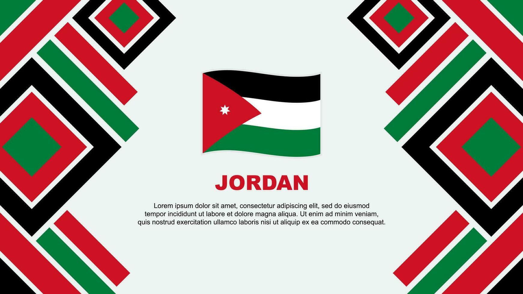 Jordan Flag Abstract Background Design Template. Jordan Independence Day Banner Wallpaper Vector Illustration. Jordan