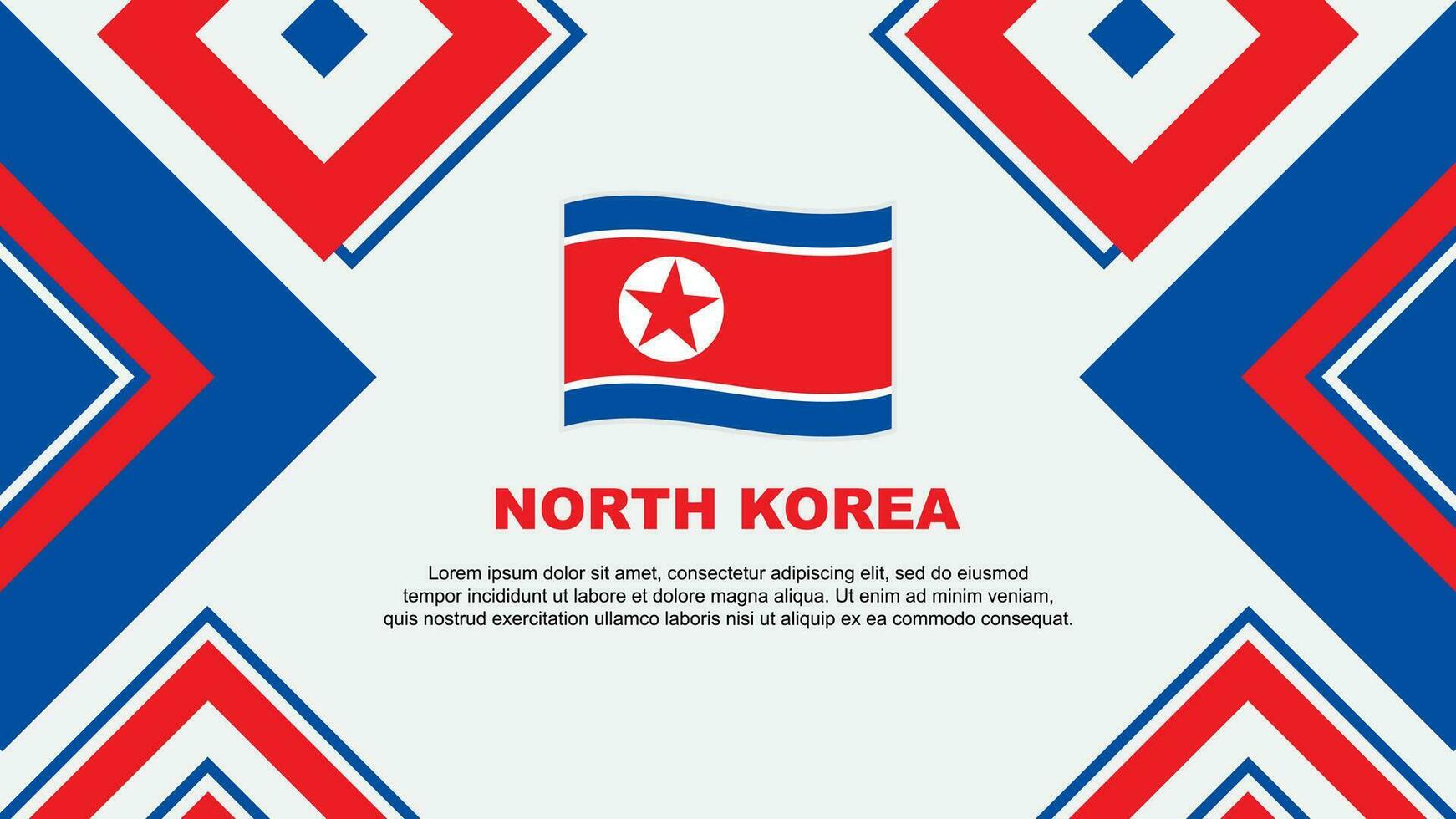 North Korea Flag Abstract Background Design Template. North Korea Independence Day Banner Wallpaper Vector Illustration. North Korea Independence Day