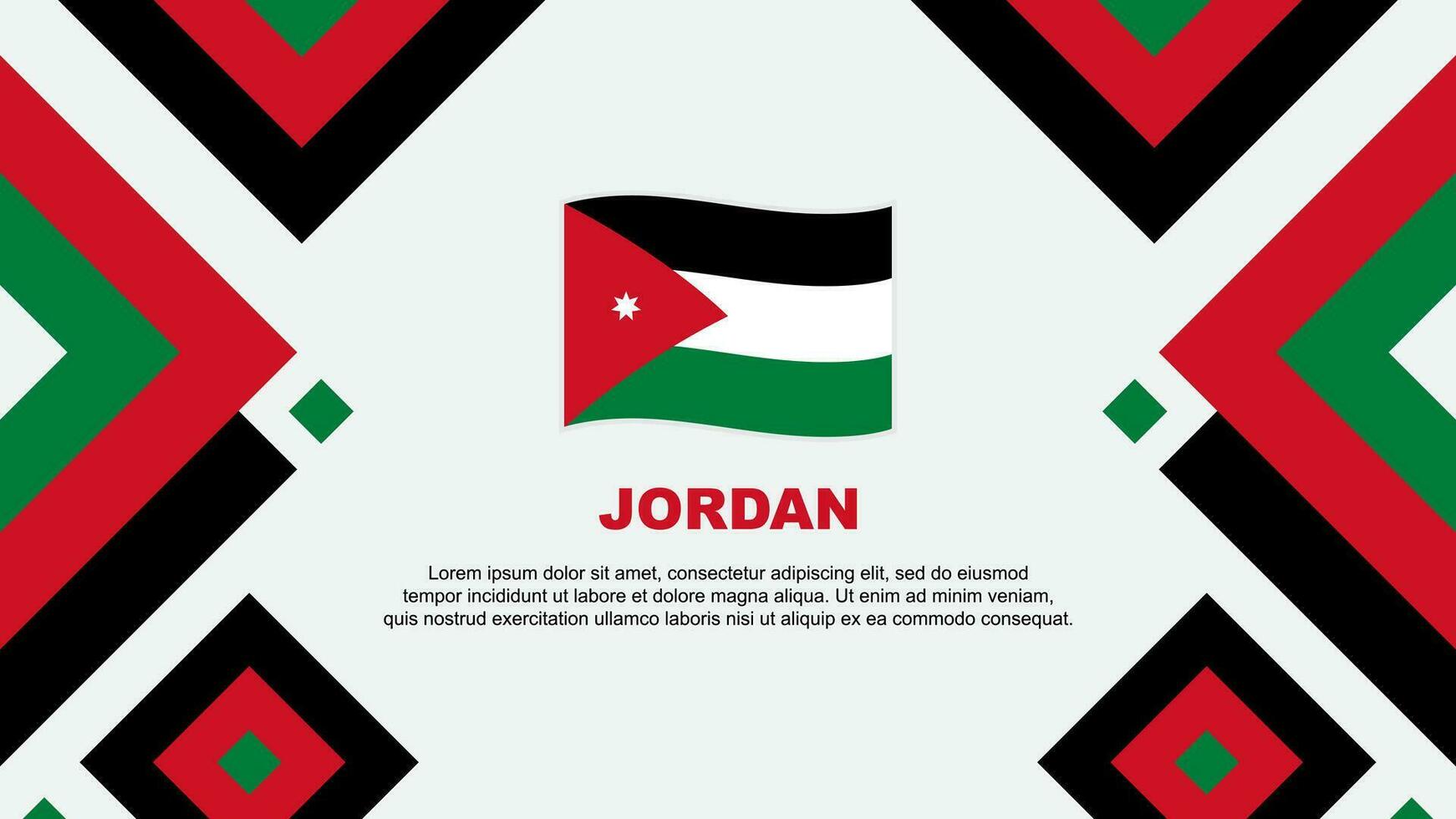 Jordan Flag Abstract Background Design Template. Jordan Independence Day Banner Wallpaper Vector Illustration. Jordan Template