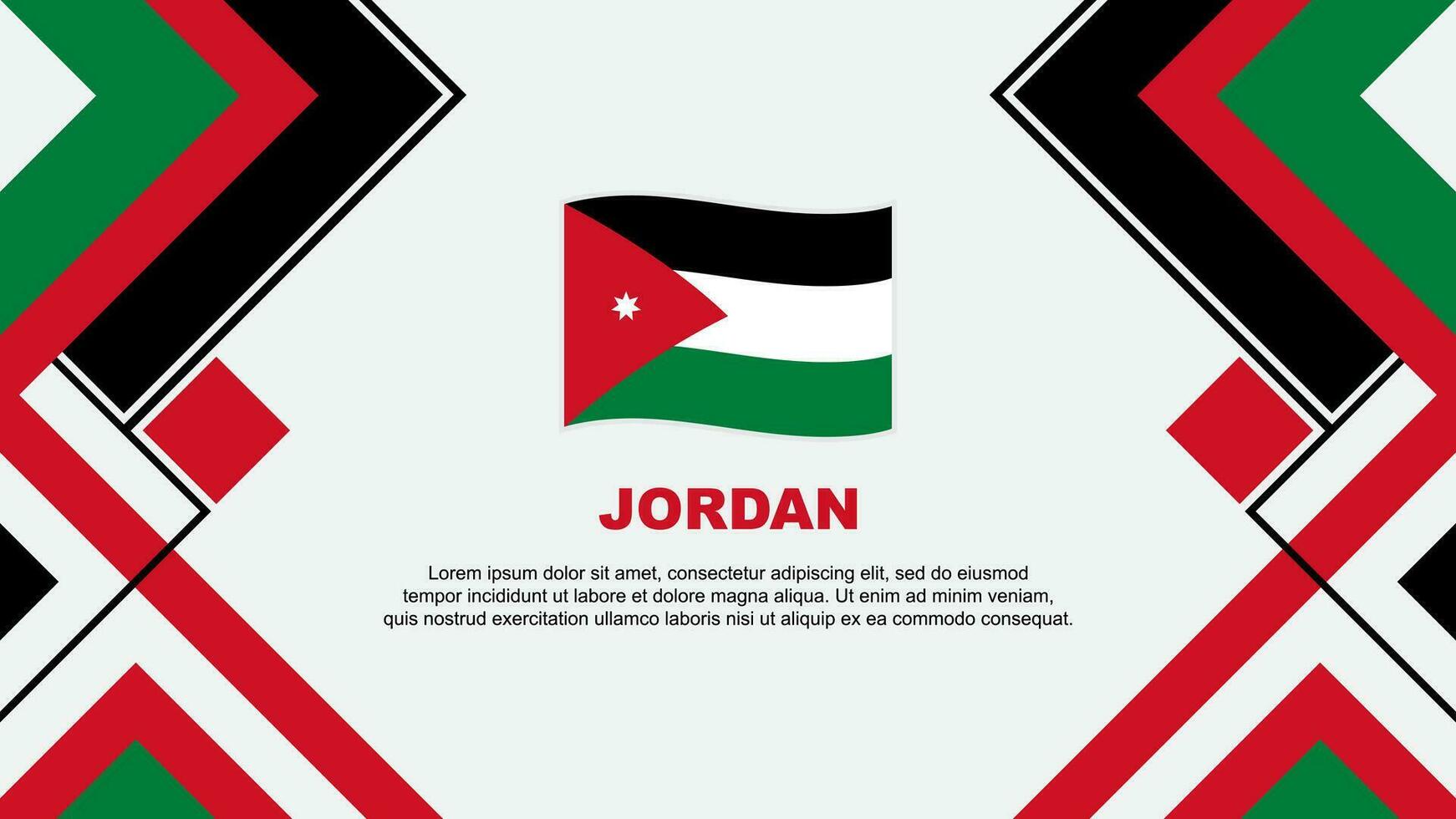 Jordan Flag Abstract Background Design Template. Jordan Independence Day Banner Wallpaper Vector Illustration. Jordan Banner