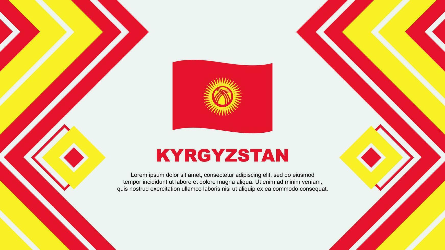 Kyrgyzstan Flag Abstract Background Design Template. Kyrgyzstan Independence Day Banner Wallpaper Vector Illustration. Kyrgyzstan Design