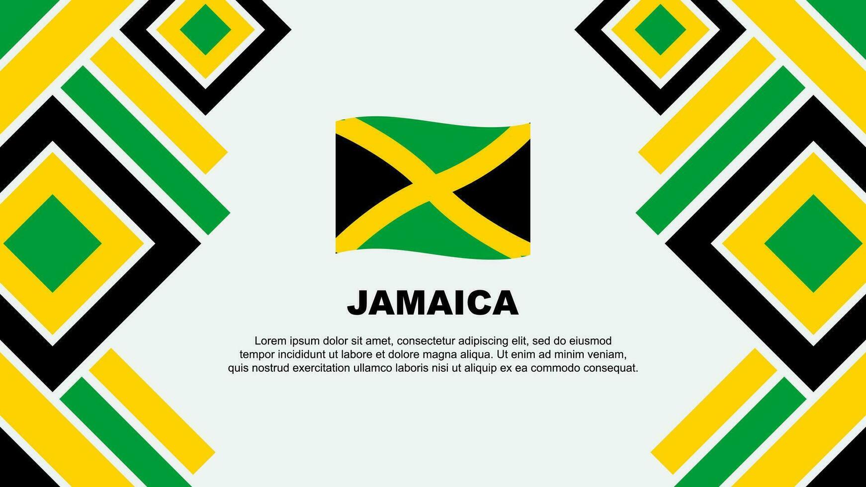 Jamaica Flag Abstract Background Design Template. Jamaica Independence Day Banner Wallpaper Vector Illustration. Jamaica