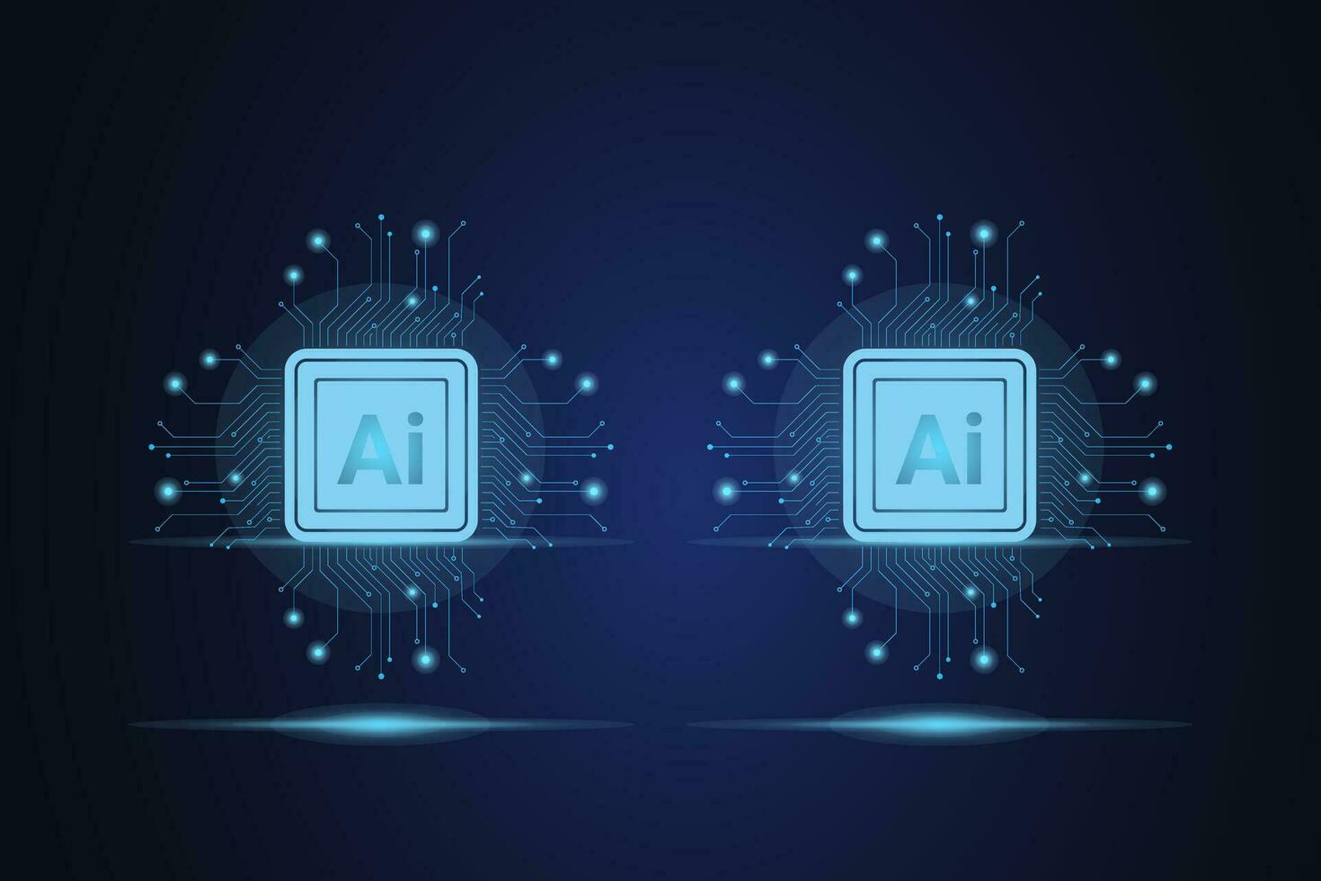 Digital technology and Artificial intelligence circuit line concepts. Machine learning design. Smart network digital technology. AI. Vector illustration