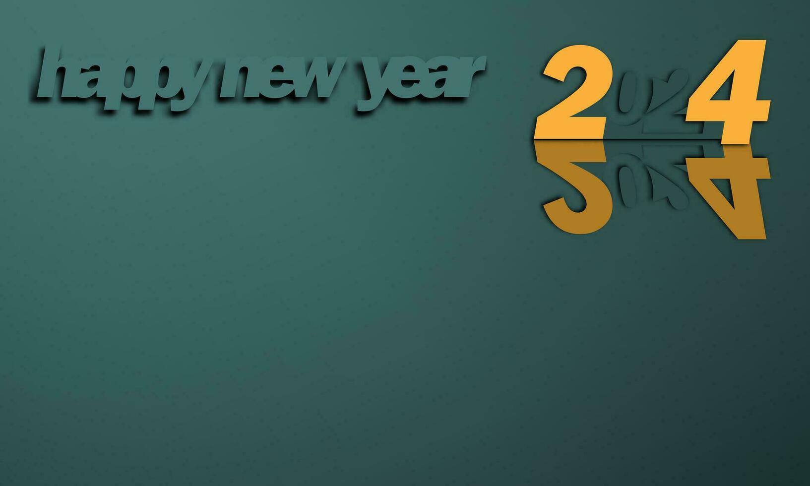 Happy new year 2024. 3D render of numbers with green background for greeting cards vector