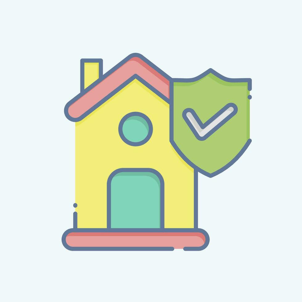 Icon Insurance Insurance. related to Finance symbol. doodle style. simple design editable. simple illustration vector