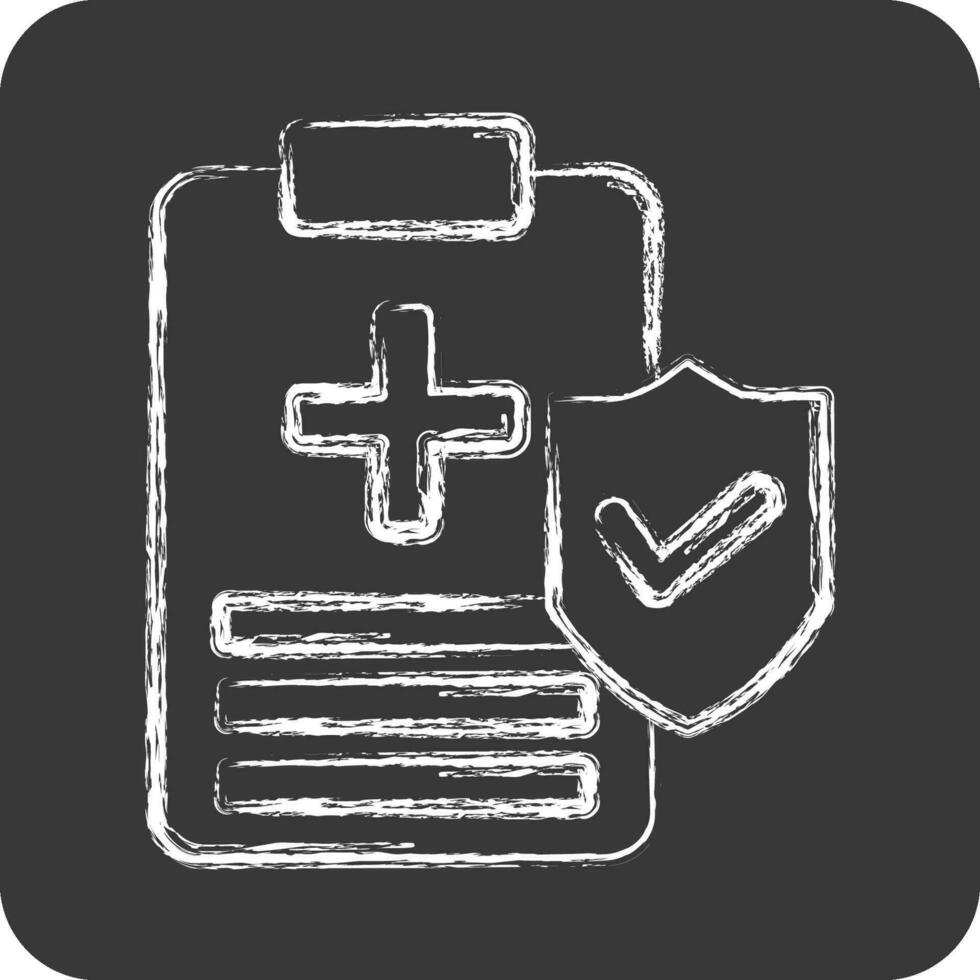 Icon Medical Insurance. related to Finance symbol. chalk Style. simple design editable. simple illustration vector