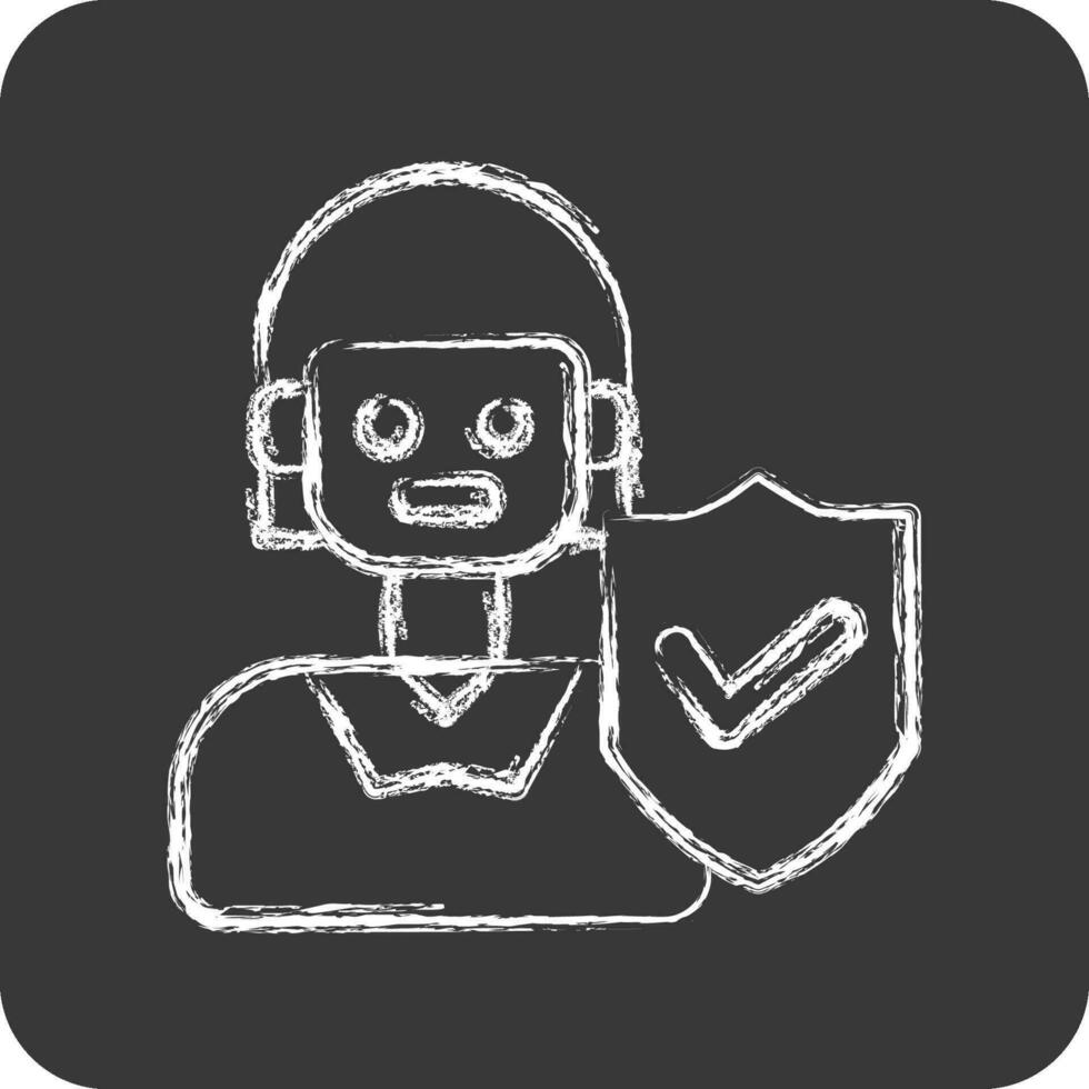 Icon Female Insurance. related to Finance symbol. chalk Style. simple design editable. simple illustration vector