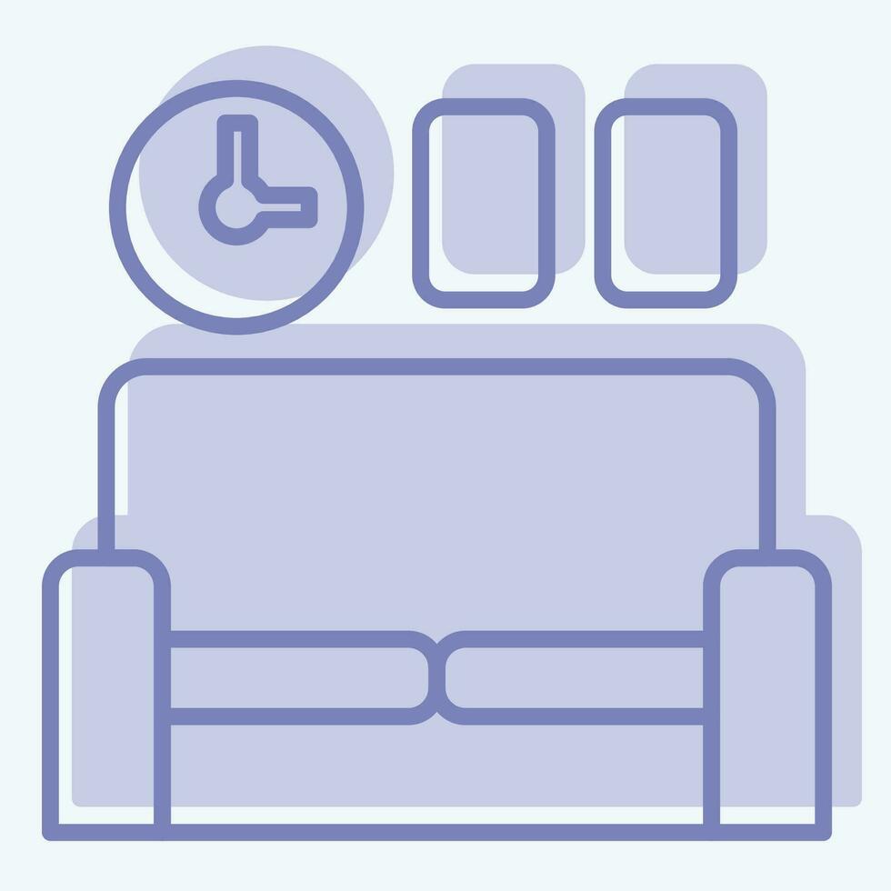 Icon Sofa. related to Home Decoration symbol. two tone style. simple design editable. simple illustration vector
