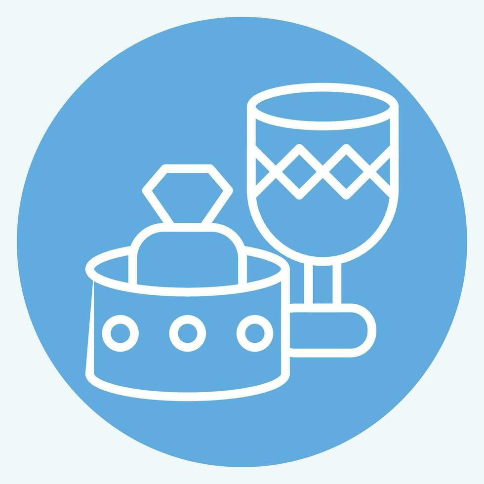 Icon Glassware. related to Home Decoration symbol. blue eyes style. simple design editable. simple illustration vector