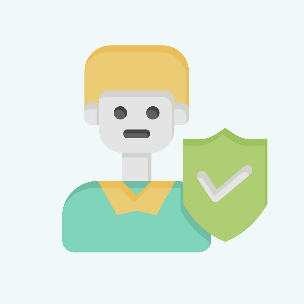 Icon Male Insurance. related to Finance symbol. flat style. simple design editable. simple illustration vector