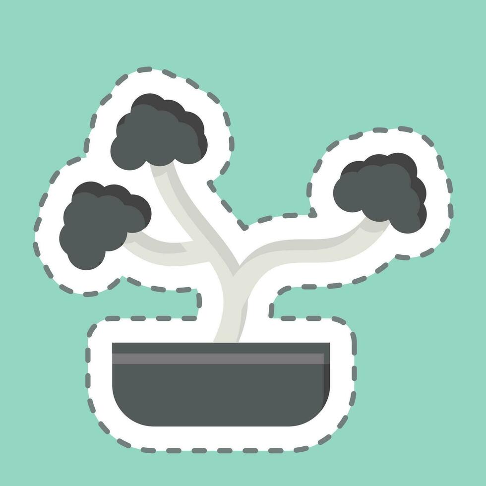 Sticker line cut Plant. related to Home Decoration symbol. simple design editable. simple illustration vector