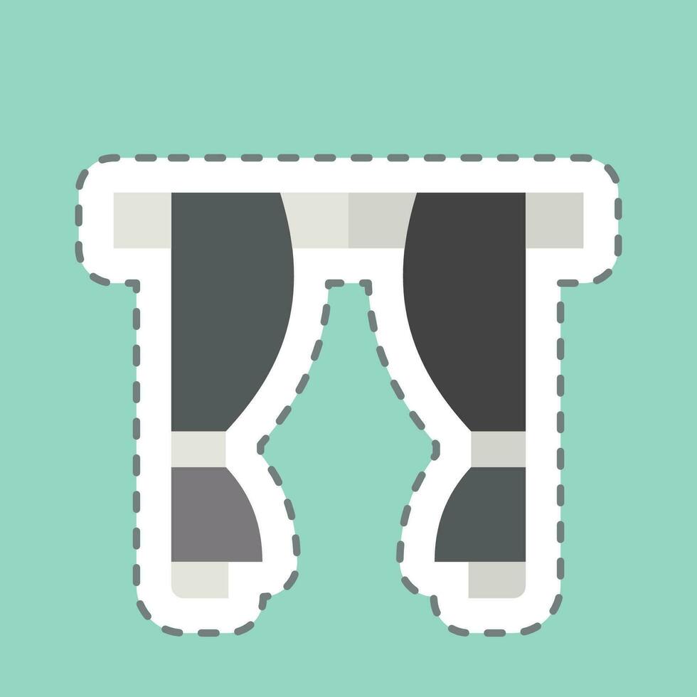 Sticker line cut Curtain. related to Home Decoration symbol. simple design editable. simple illustration vector