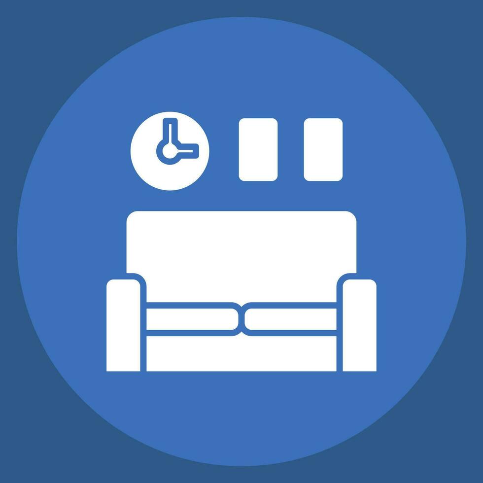 Icon Sofa. related to Home Decoration symbol. long shadow style. simple design editable. simple illustration vector
