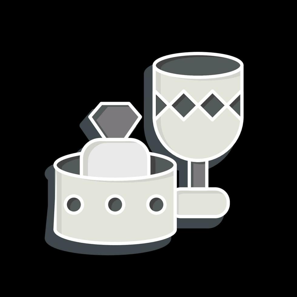 Icon Glassware. related to Home Decoration symbol. glossy style. simple design editable. simple illustration vector