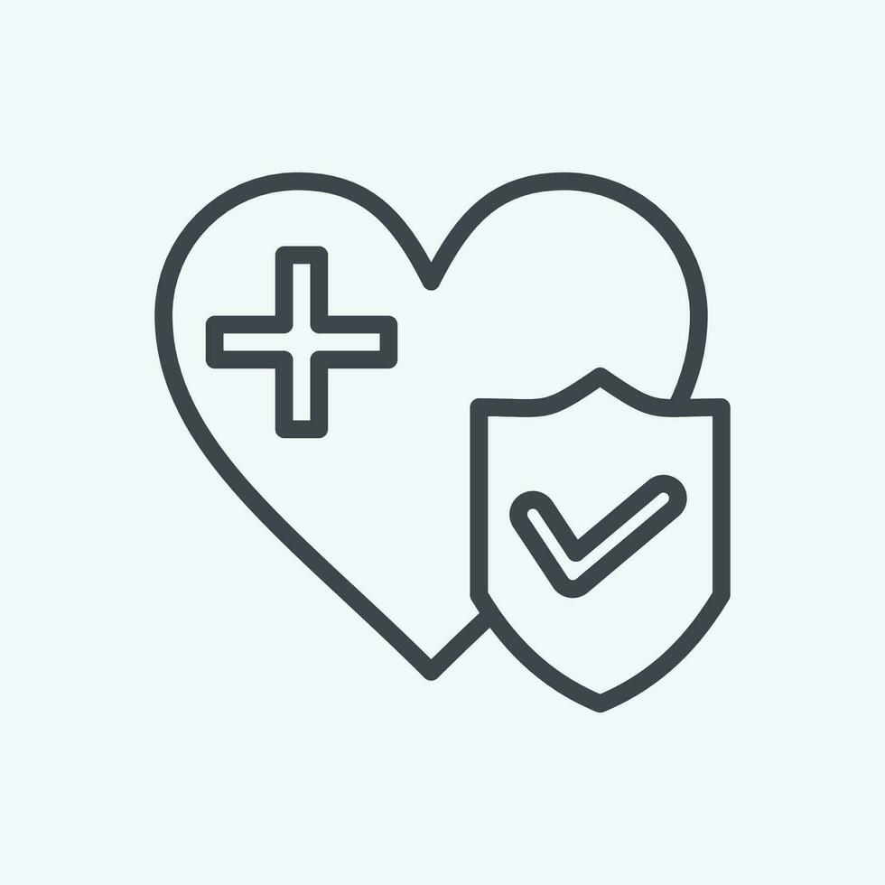 Icon Health Insurance. related to Finance symbol. line style. simple design editable. simple illustration vector