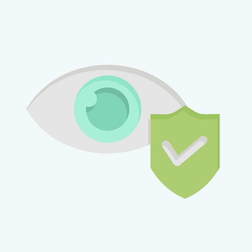 Icon Eye Insurance. related to Finance symbol. flat style. simple design editable. simple illustration vector