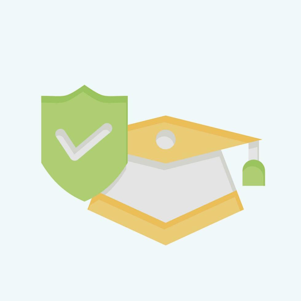 Icon Study Insurance. related to Finance symbol. flat style. simple design editable. simple illustration vector