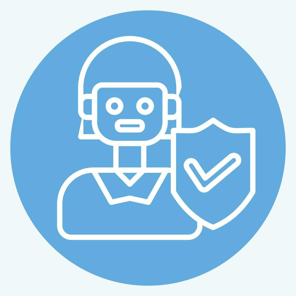 Icon Female Insurance. related to Finance symbol. blue eyes style. simple design editable. simple illustration vector