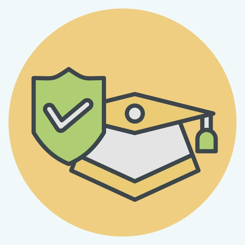 Icon Study Insurance. related to Finance symbol. color mate style. simple design editable. simple illustration vector