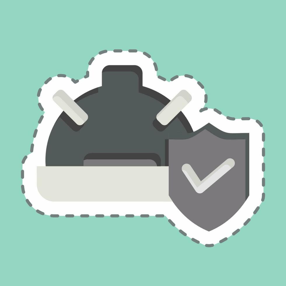Sticker line cut Labour Insurance. related to Finance symbol. simple design editable. simple illustration vector
