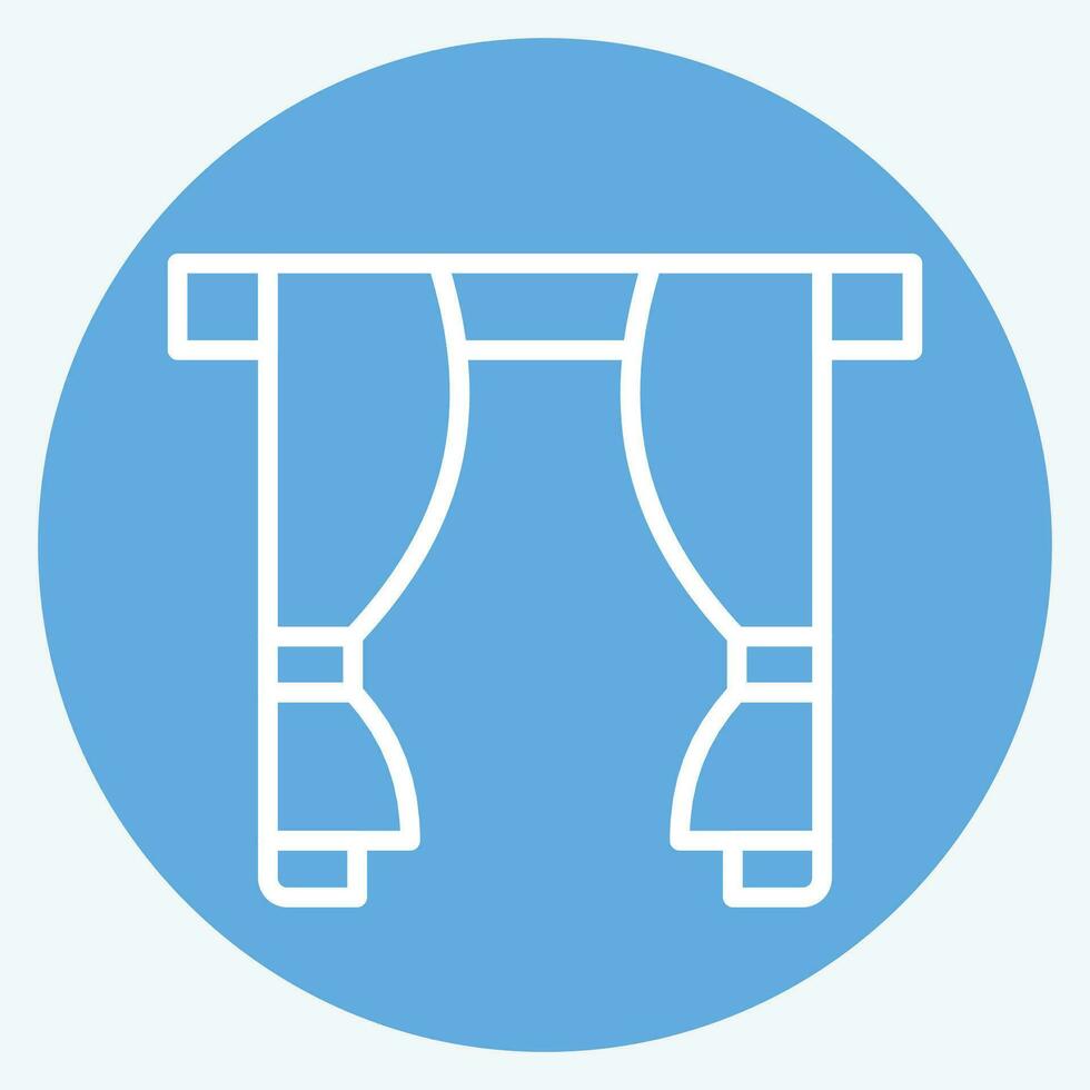 Icon Curtain. related to Home Decoration symbol. blue eyes style. simple design editable. simple illustration vector