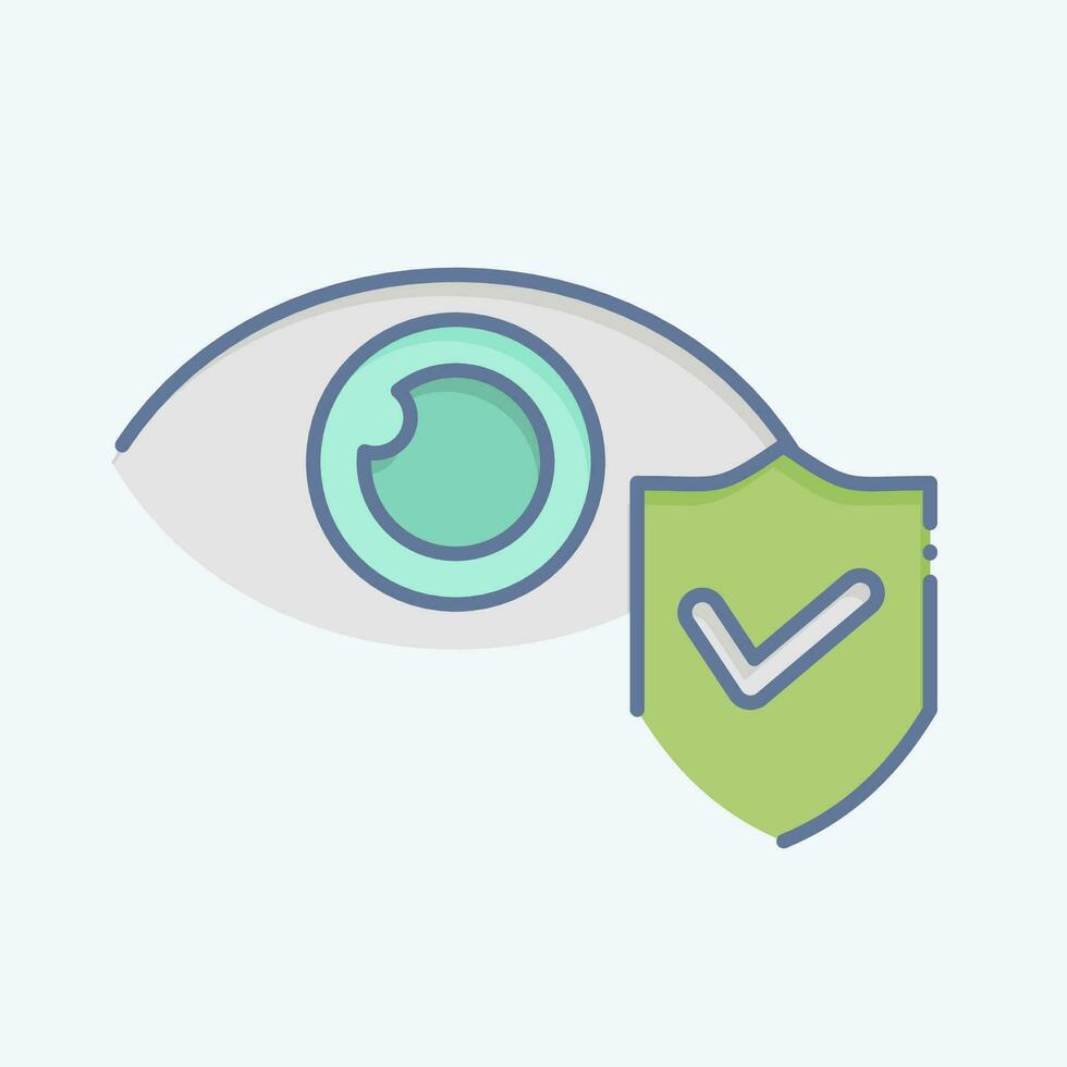 Icon Eye Insurance. related to Finance symbol. doodle style. simple design editable. simple illustration vector