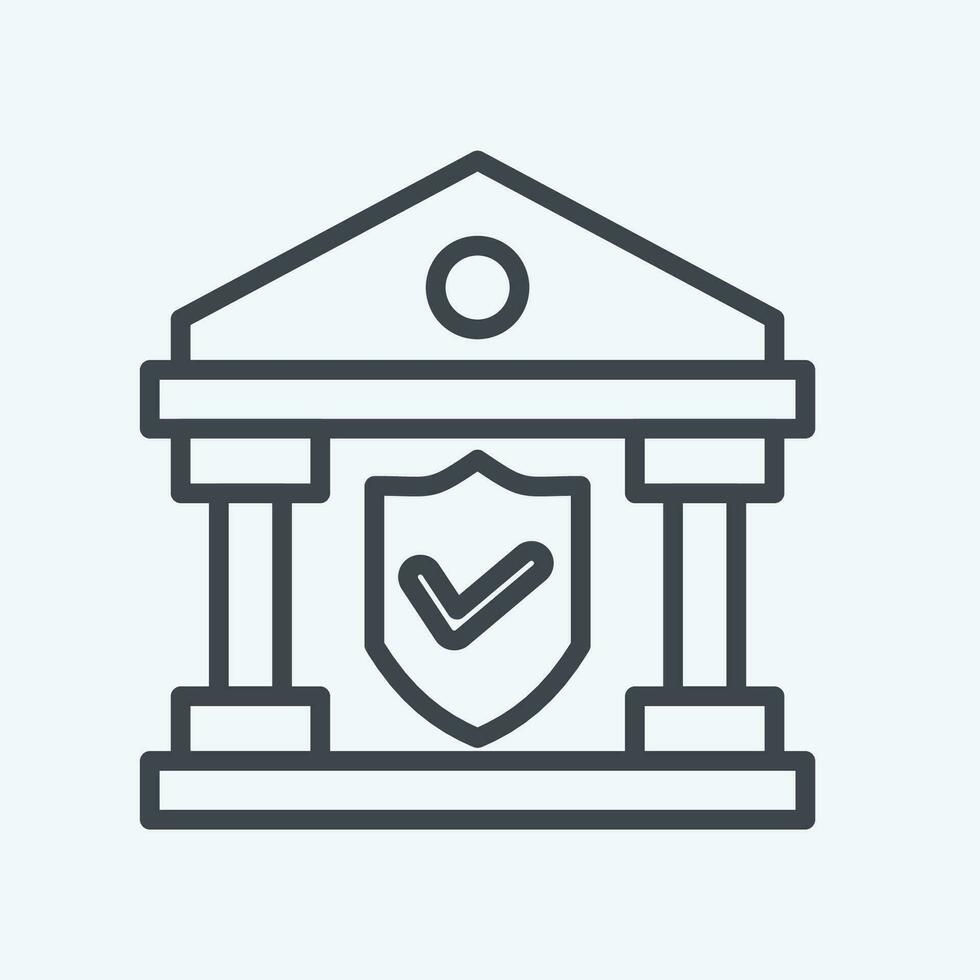 Icon Banking Insurance. related to Finance symbol. line style. simple design editable. simple illustration vector