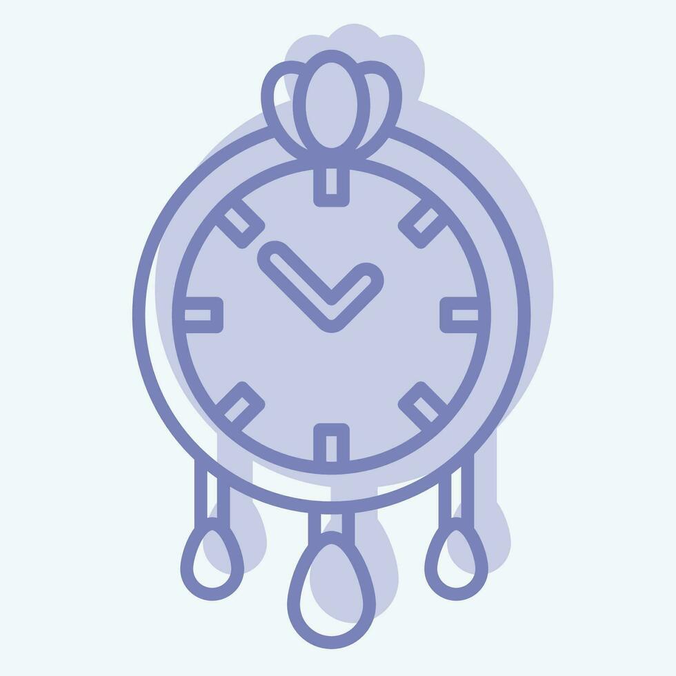 Icon Wall Clock. related to Home Decoration symbol. two tone style. simple design editable. simple illustration vector