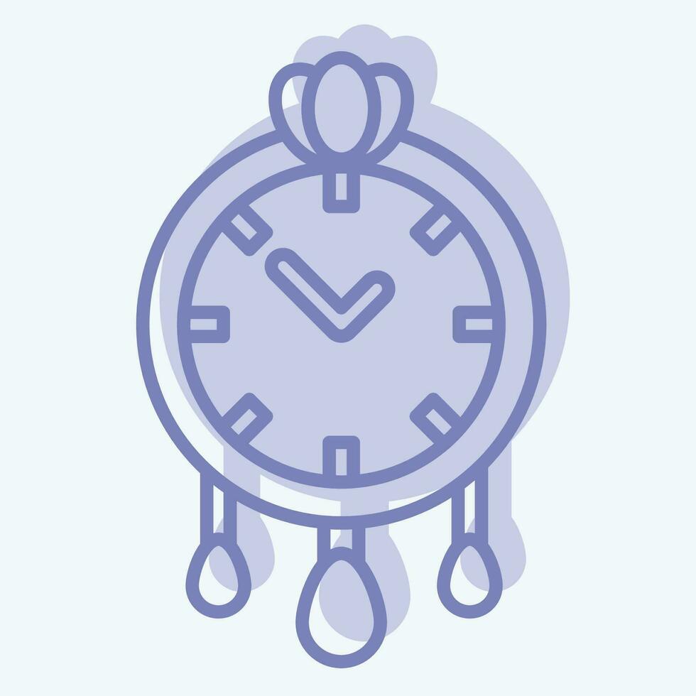 icono pared reloj. relacionado a hogar decoración símbolo. dos tono estilo. sencillo diseño editable. sencillo ilustración vector