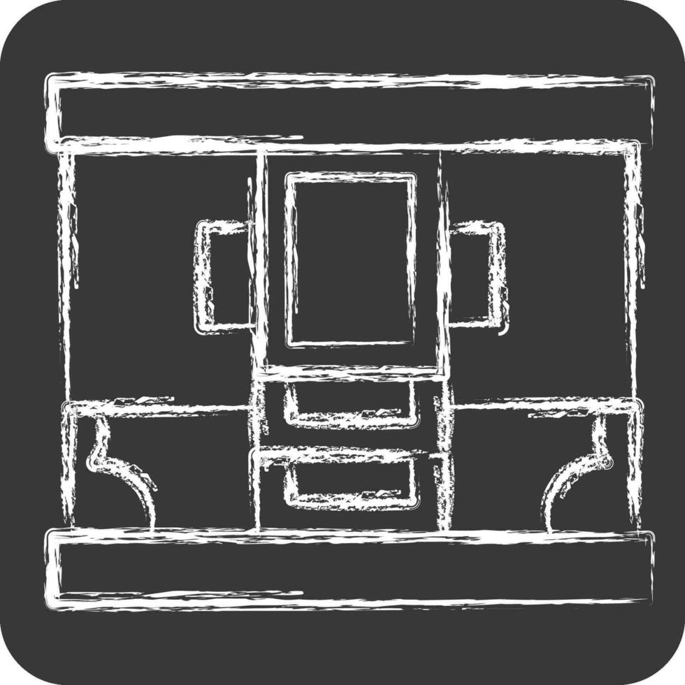Icon Wardrobe. related to Home Decoration symbol. chalk Style. simple design editable. simple illustration vector