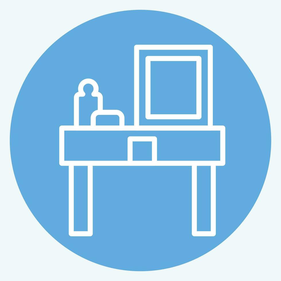 Icon Dressing Table. related to Home Decoration symbol. blue eyes style. simple design editable. simple illustration vector