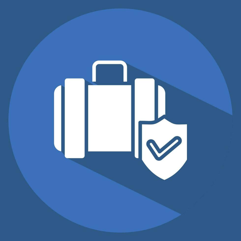 Icon Travel Insurance. related to Finance symbol. long shadow style. simple design editable. simple illustration vector