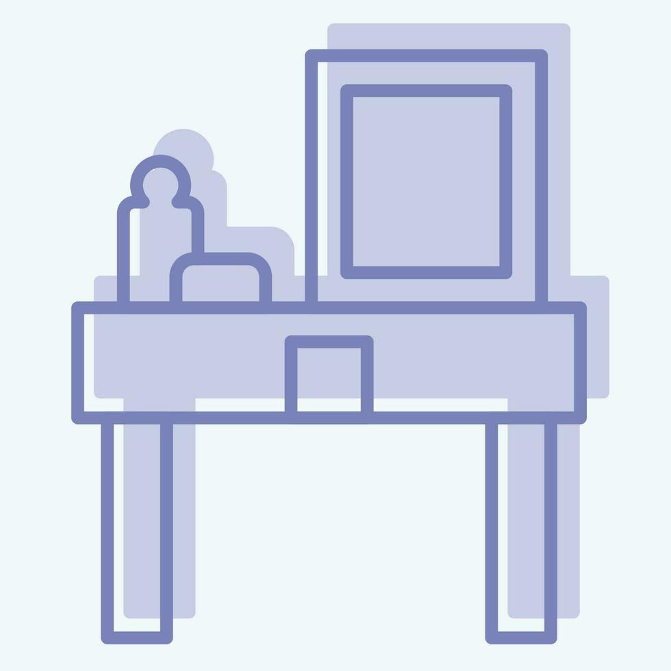 Icon Dressing Table. related to Home Decoration symbol. two tone style. simple design editable. simple illustration vector