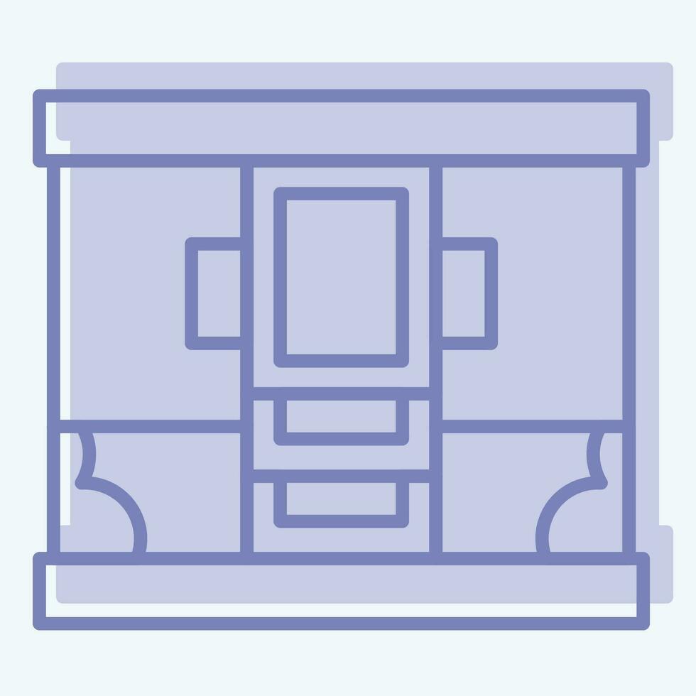 Icon Wardrobe. related to Home Decoration symbol. two tone style. simple design editable. simple illustration vector