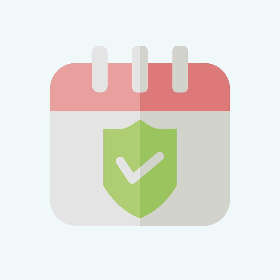 Icon Insurance schedule. related to Finance symbol. flat style. simple design editable. simple illustration vector