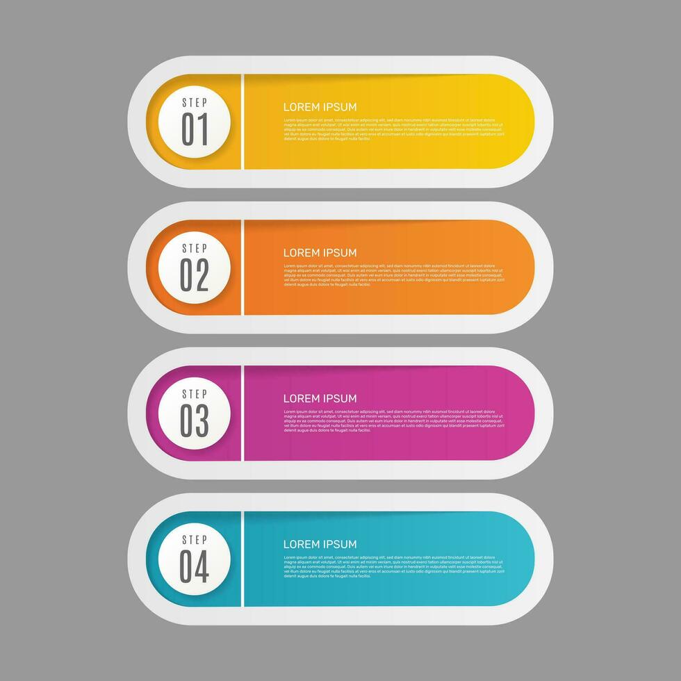 Gradient realistic colorful step infographics. - Vector. vector