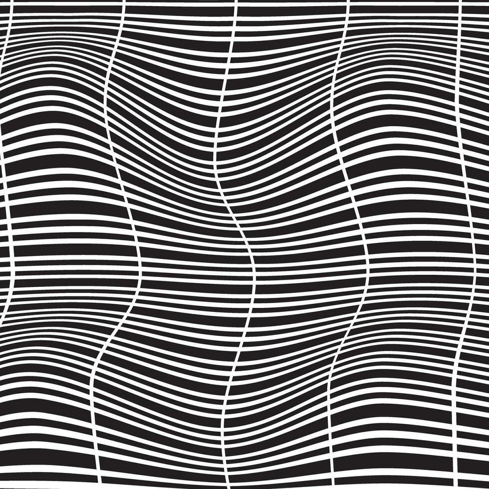 modern abstract simple seamlees black color horizontal halfline wavy distort pattern vector