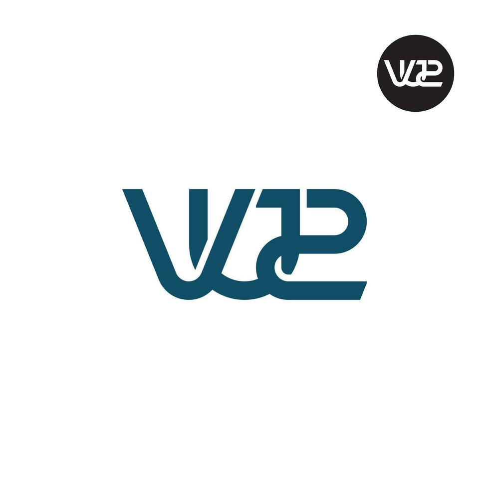 Letter VU2 Monogram Logo Design vector