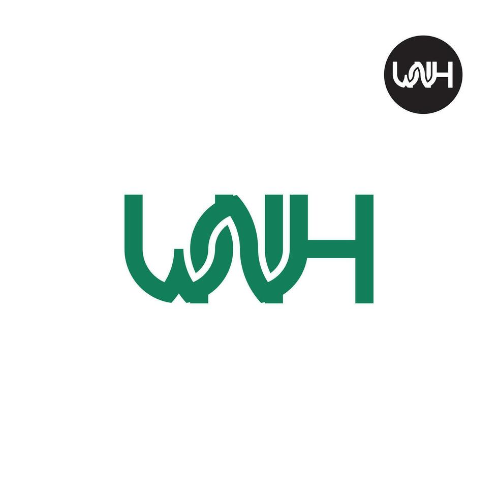 Letter WNH Monogram Logo Design vector