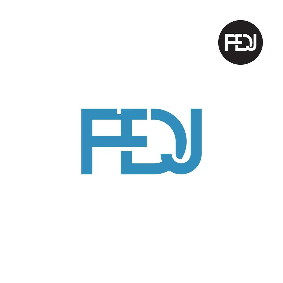 Letter FDJ Monogram Logo Design vector