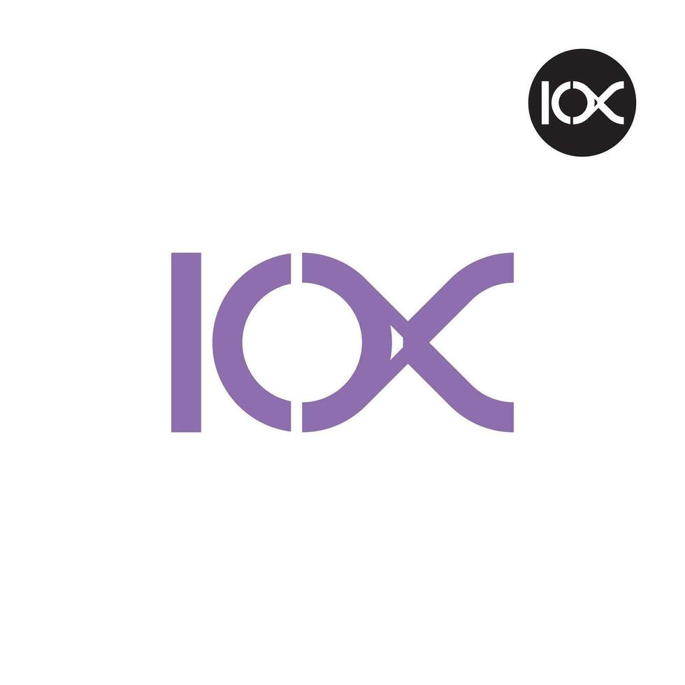 letra iox monograma logo diseño vector