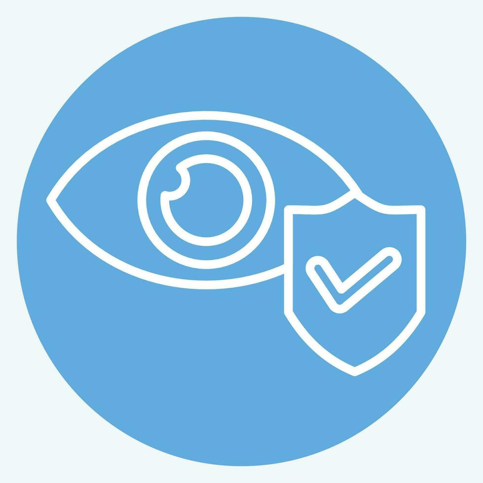 icono ojo seguro. relacionado a Finanzas símbolo. azul ojos estilo. sencillo diseño editable. sencillo ilustración vector
