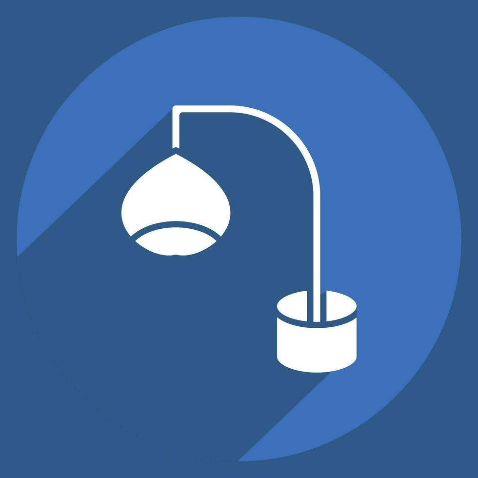 Icon Floor Lamp. related to Home Decoration symbol. long shadow style. simple design editable. simple illustration vector