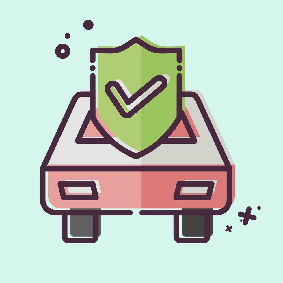 Icon Car Insurance. related to Finance symbol. MBE style. simple design editable. simple illustration vector