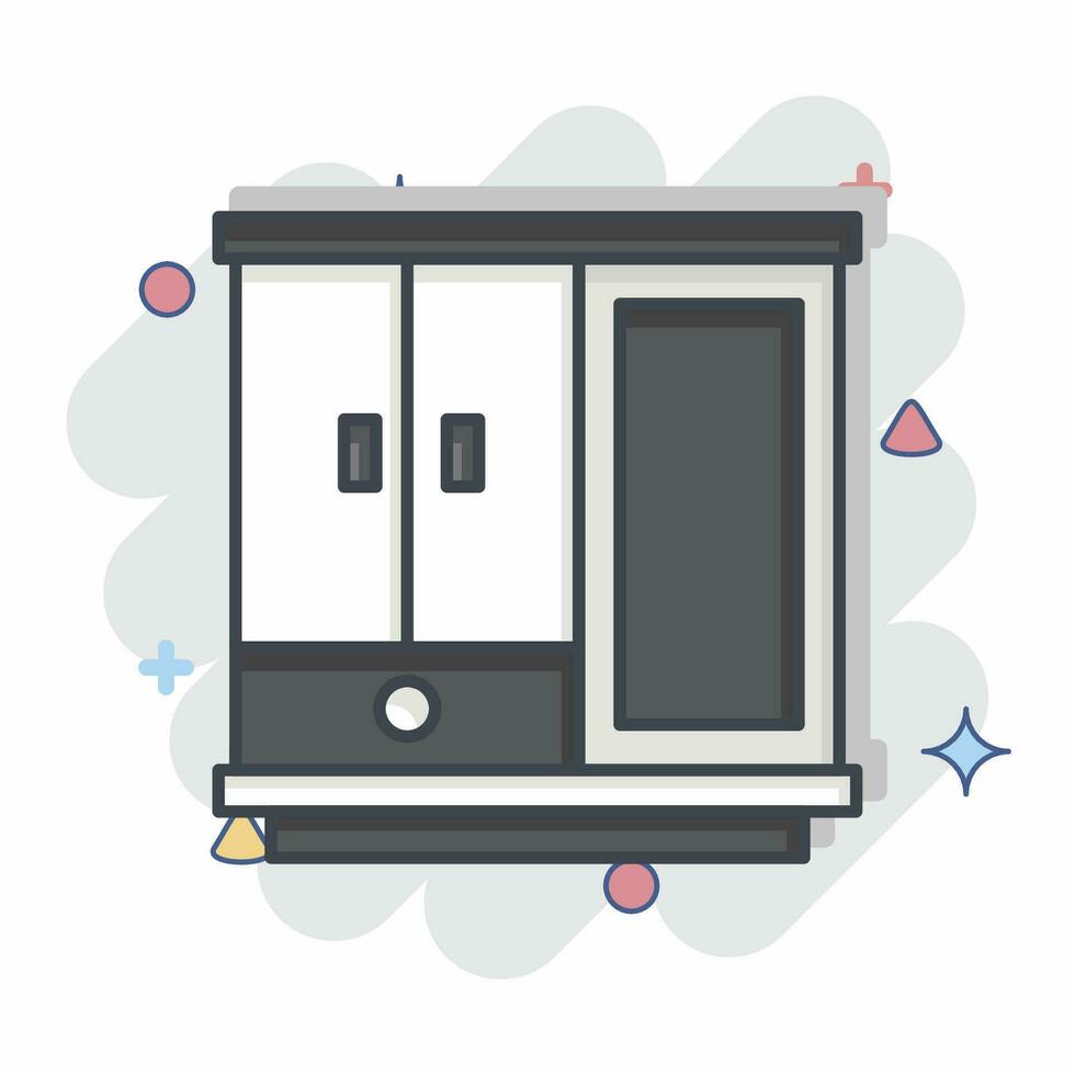 Icon Cupboard. related to Home Decoration symbol. comic style. simple design editable. simple illustration vector
