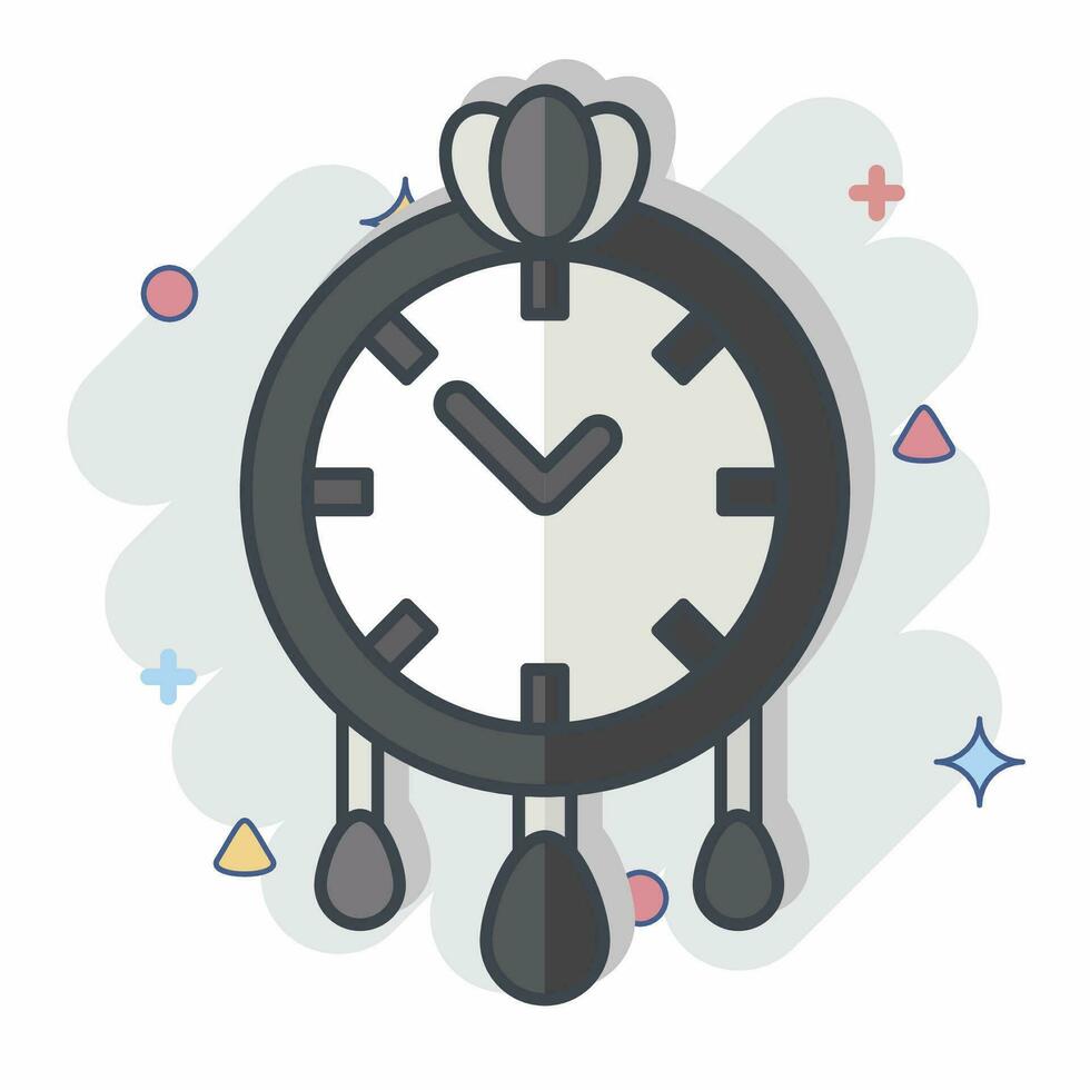 Icon Wall Clock. related to Home Decoration symbol. comic style. simple design editable. simple illustration vector